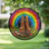 Tabby Cat Rainbow Bridge Stained Glass Effect Suncatcher